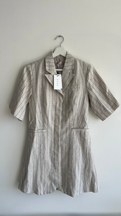 AERE Linen Pinstripe Blazer Dress